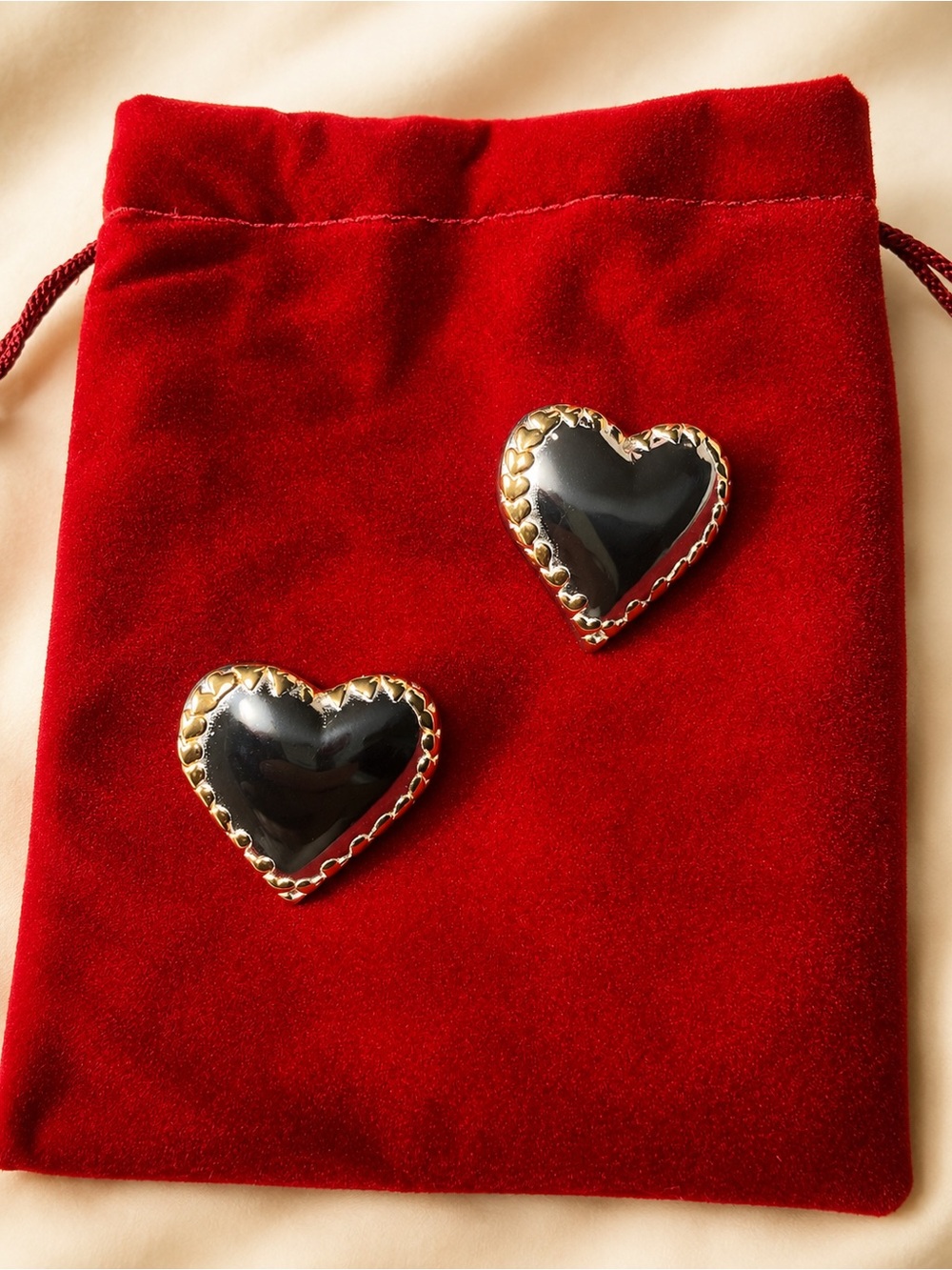 Gold Heart Earrings - Classic Women's Jewelry